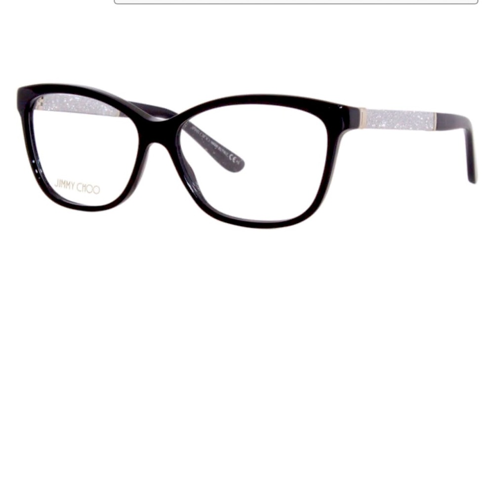 Jimmy Choo Eyeglasses Women's Black/Silver Glitter Brand New